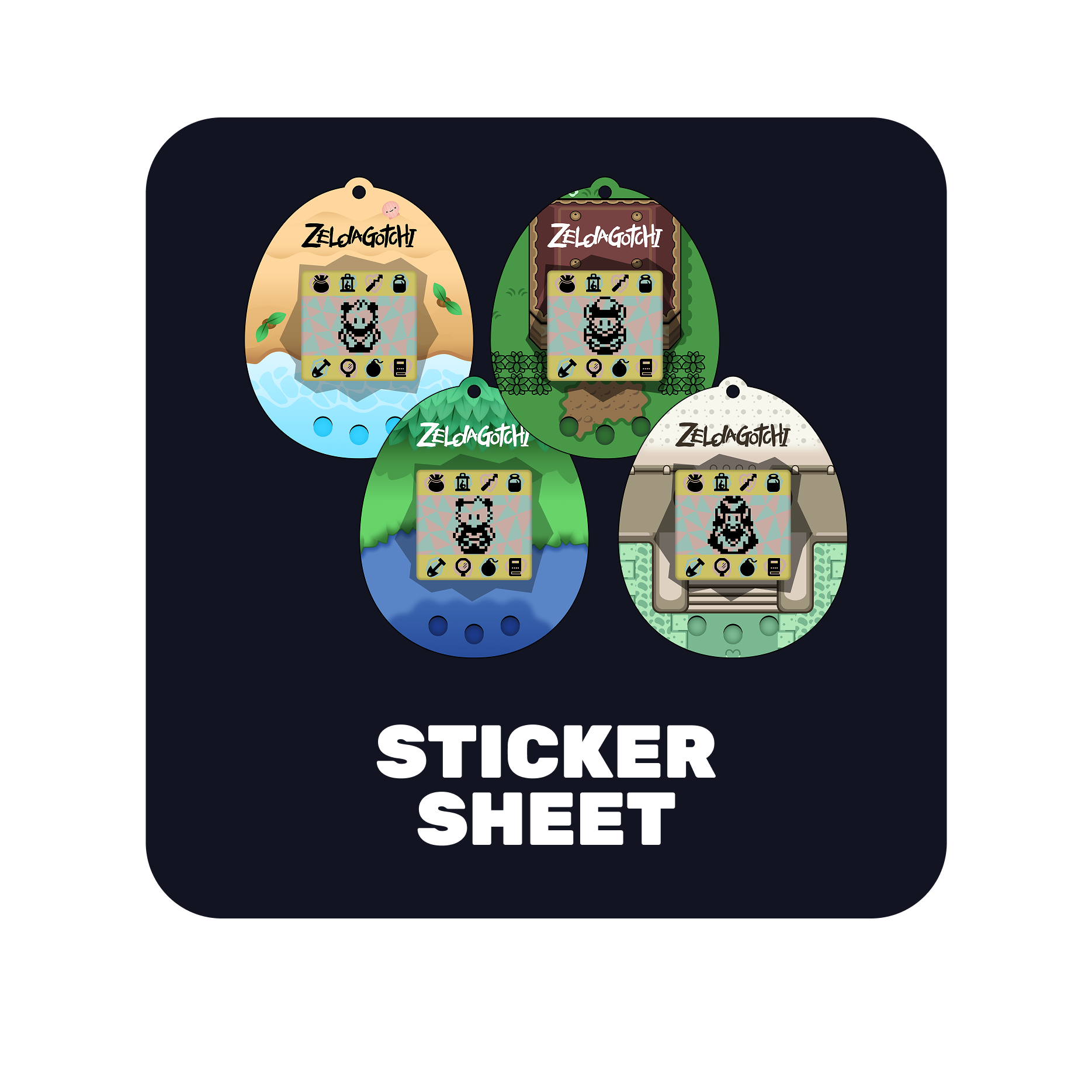 Zeldagotchi Sticker Sheet